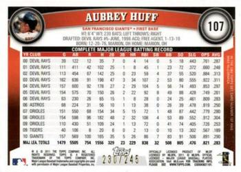 2011 Topps - Red Border #107 Aubrey Huff Back