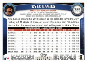 2011 Topps - Red Border #259 Kyle Davies Back
