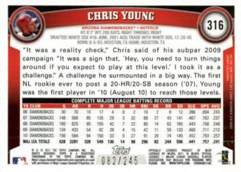 2011 Topps - Red Border #316 Chris Young Back