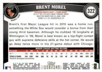 2011 Topps - Red Border #322 Brent Morel Back