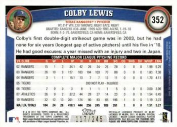 2011 Topps - Red Border #352 Colby Lewis Back