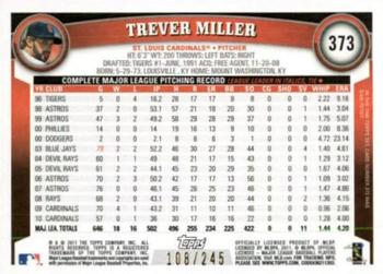 2011 Topps - Red Border #373 Trever Miller Back