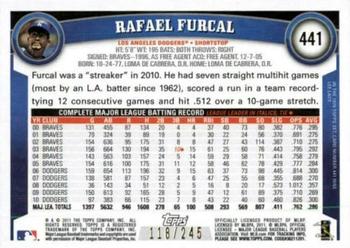 2011 Topps - Red Border #441 Rafael Furcal Back
