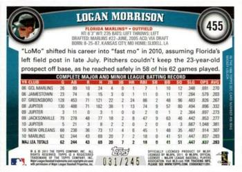 2011 Topps - Red Border #455 Logan Morrison Back