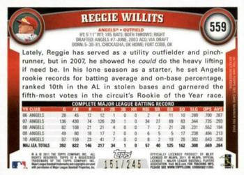 2011 Topps - Red Border #559 Reggie Willits Back
