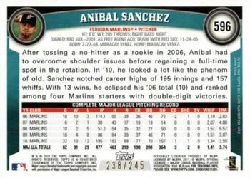 2011 Topps - Red Border #596 Anibal Sanchez Back