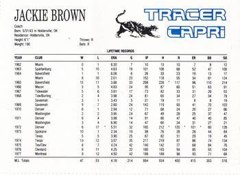1990 Buffalo Bisons #NNO Jackie Brown Back