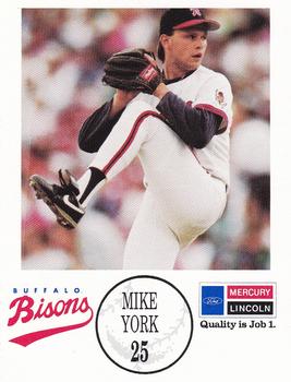 1990 Buffalo Bisons #NNO Mike York Front