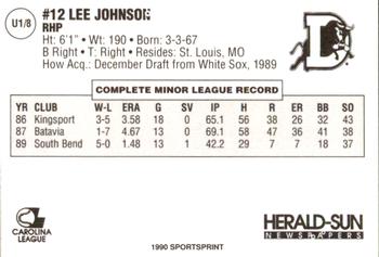 1990 Durham Bulls Update #1 Lee Johnson Back
