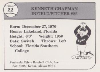 1990 Peninsula Oilers #2 Kenneth Chapman Back
