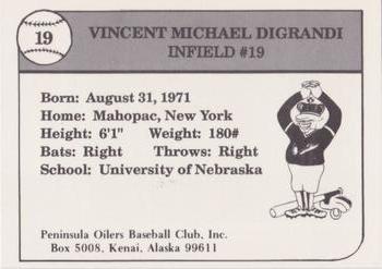 1990 Peninsula Oilers #3 Vince Digrandi Back