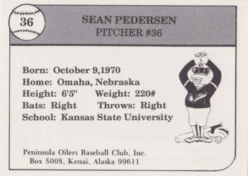 1990 Peninsula Oilers #8 Sean Pedersen Back