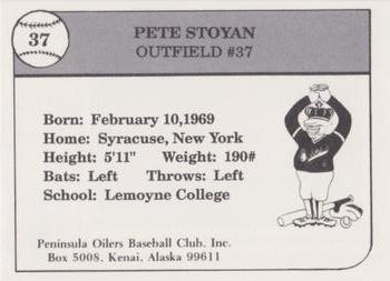 1990 Peninsula Oilers #16 Pete Stoyan Back
