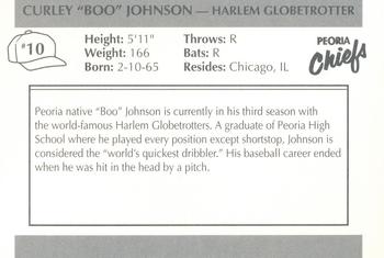 1990 Peoria Chiefs #10 Curley Johnson Back