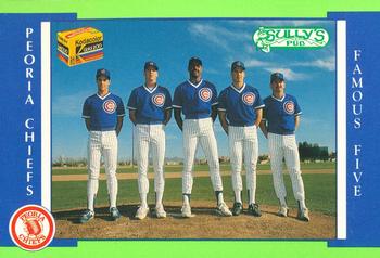 1990 Peoria Chiefs #20 Greg Maddux / Jeff Hirsch / Mike Harkey / Shawn Boskie / Jeff Pico Front