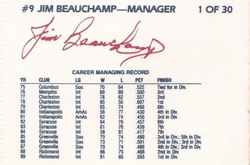 1990 Richmond Braves #1 Jim Beauchamp Back
