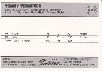 1990 Tulsa Drillers #25 Tommy Thompson Back