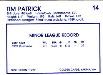 1990 Yakima Bears #14 Tim Patrick Back