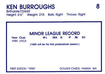 1990 Yakima Bears #8 Ken Burroughs Back