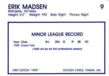 1990 Yakima Bears #9 Erik Madsen Back