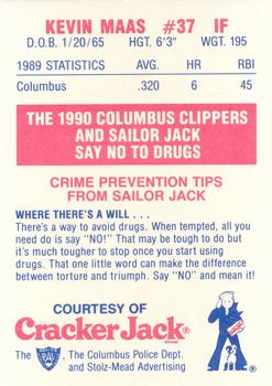1990 Columbus Clippers Police #4 Kevin Maas Back