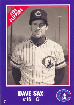 1990 Columbus Clippers Police #7 Dave Sax Front