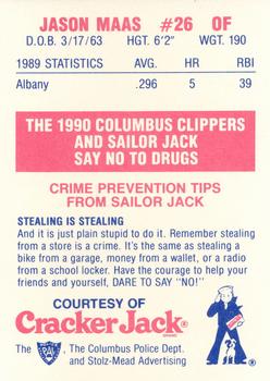 1990 Columbus Clippers Police #8 Jason Maas Back