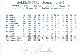 1990 Columbus Clippers #4 Jim Walewander Back