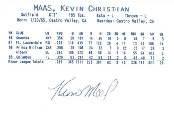 1990 Columbus Clippers #37 Kevin Maas Back
