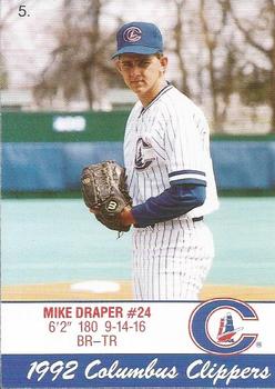 1992 Columbus Clippers Police #5 Mike Draper Front