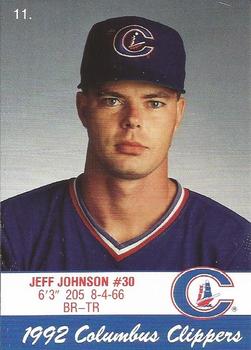 1992 Columbus Clippers Police #11 Jeff Johnson Front