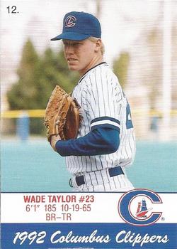 1992 Columbus Clippers Police #12 Wade Taylor Front