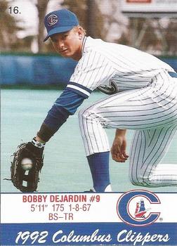 1992 Columbus Clippers Police #16 Bobby DeJardin Front