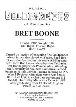 1988 Alaska Goldpanners #NNO Bret Boone Back