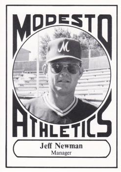 1988 Modesto A's #1 Jeff Newman Front