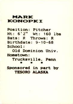 1988 Peninsula Oilers #15 Mark Konopki Back