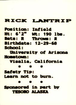 1988 Peninsula Oilers #16 Rick Lantrip Back