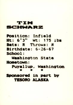 1988 Peninsula Oilers #24 Tim Schwarz Back