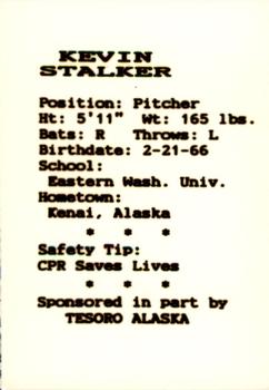 1988 Peninsula Oilers #25 Kevin Stalker Back