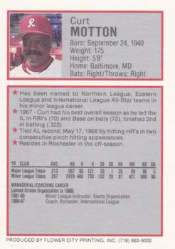 1988 Rochester Red Wings #14 Curt Motton Back