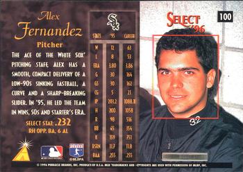 1996 Select #100 Alex Fernandez Back