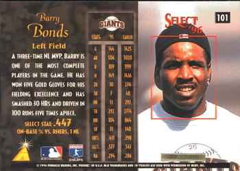 1996 Select #101 Barry Bonds Back