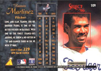 1996 Select #109 Ramon Martinez Back