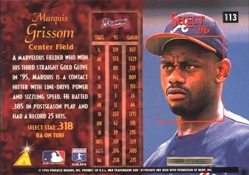 1996 Select #113 Marquis Grissom Back