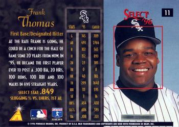 1996 Select #11 Frank Thomas Back
