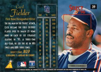 1996 Select #39 Cecil Fielder Back