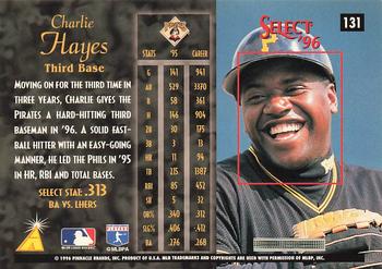 1996 Select #131 Charlie Hayes Back