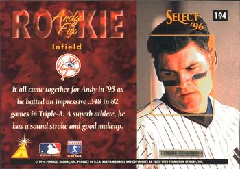 1996 Select #194 Andy Fox Back