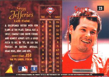 1996 Select #23 Gregg Jefferies Back