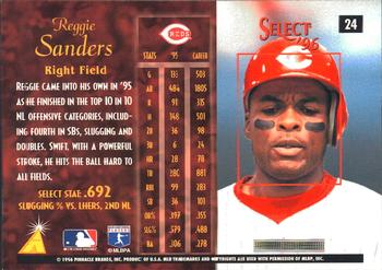 1996 Select #24 Reggie Sanders Back
